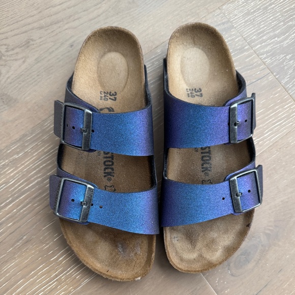 Iridescent Birkenstock Sandals Gem Purple / Blue / Violet Metallic - Picture 4 of 9